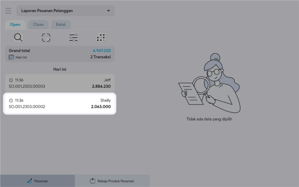 Menambahkan DP (down payment / uang muka) Pada Pesanan Pelanggan Melalui Laporan Pesanan